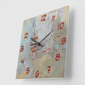 Oude Brick-muur - Draai terug de Tijd Achterwaarts Vierkante Klok (Hoek)