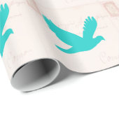 Oude brief met Bird Silhouette Cadeaupapier (Rol Hoek)