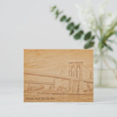 oude briefkaart Brooklyn Bridge (Staand voorkant)