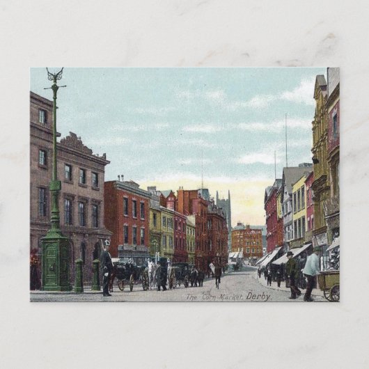 Oude Briefkaart - Corn-markt. Derby (Voorkant)