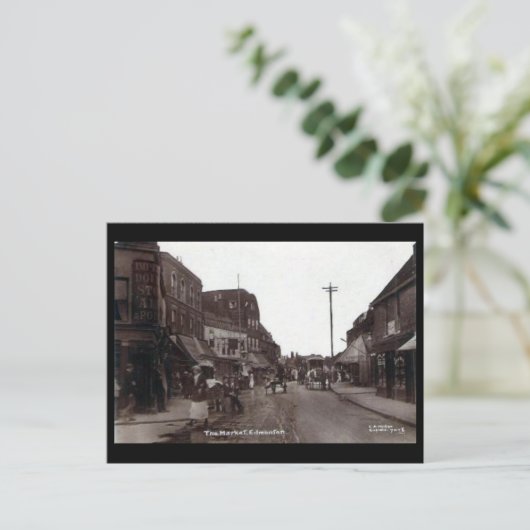 Oude Briefkaart - Edmonton-markt. Londen (Staand voorkant)