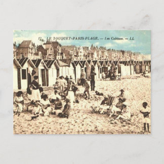 Oude briefkaart, Le Touquet strand Briefkaart