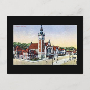 Oude Briefkaart, station Gdansk (Danzig) Briefkaart