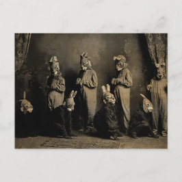 Oude Briefkaart van Creepy Easter Bunny