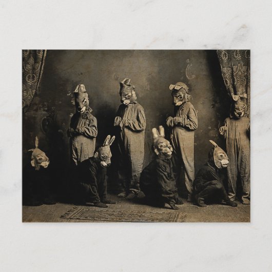 Oude Briefkaart van Creepy Easter Bunny (Voorkant)
