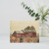 Oude Briefkaart van het landschap Rode Barn (Staand voorkant)