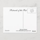 Oude Briefkaart, Warwick School Briefkaart (Achterkant)