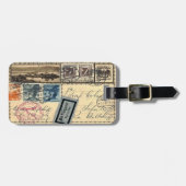 oude briefkaarten stempels typografie bagagelabel (Voorkant horizontaal)