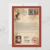 Oude briefsjabloon van Kerstman | Retro Noordpool Kaart (Voorkant)