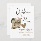 Oude brievenbus, hart nieuw adres aankondigingskaart (Voorkant / Achterkant)