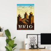 Oude Brig Zwitserland Reisposter Valais Alpen Poster (Thuiskantoor)