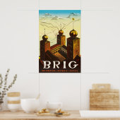 Oude Brig Zwitserland Reisposter Valais Alpen Poster (Keuken)