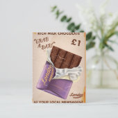 Oude Britse Chocolade Advertentie. Briefkaart (Staand voorkant)