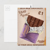 Oude Britse Chocolade Advertentie. Briefkaart (Voorkant / Achterkant)