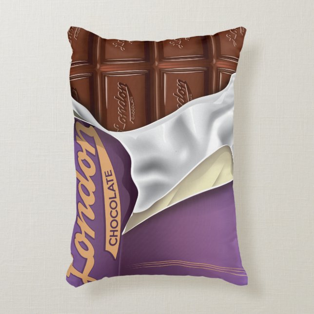 Oude Britse chocoladereclame. Decoratief Kussen (Voorkant(Verticaal))