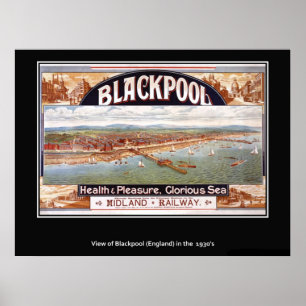 Oude Britse Poster Blackpool drukwerk