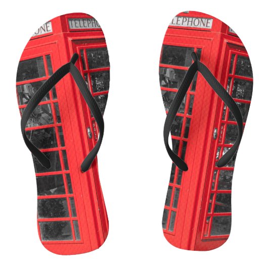 Oude Britse telefooncel Teenslippers (Voetbed)