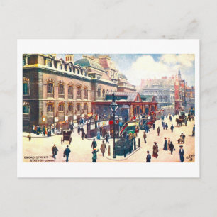 Oude Broad Street Station in Londen Briefkaart