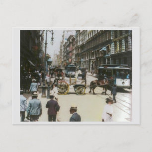 Oude Broadway straatbeeld 1904, New York City Briefkaart