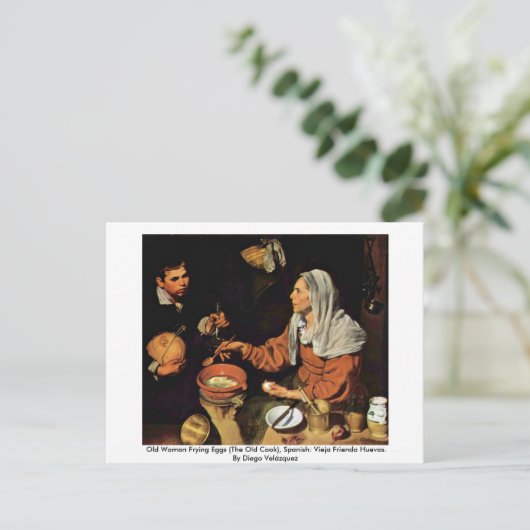 Oude broedeieren (de oude kok) briefkaart (Staand voorkant)