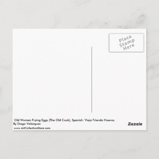 Oude broedeieren (de oude kok) briefkaart (Achterkant)