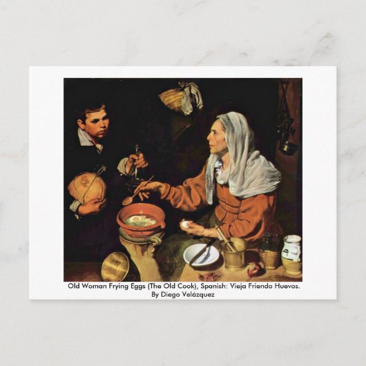 Oude broedeieren (de oude kok) briefkaart (Voorkant)