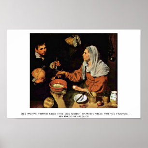 Oude broedeieren (de oude kok) poster