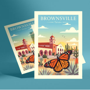 Oude Brownsville Texas Briefkaart