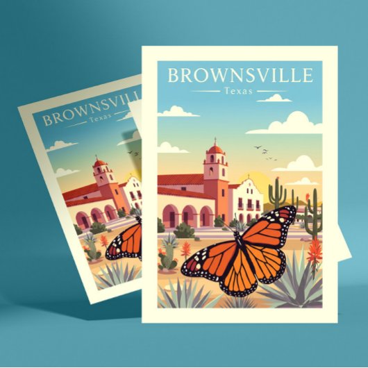 Oude Brownsville Texas Briefkaart