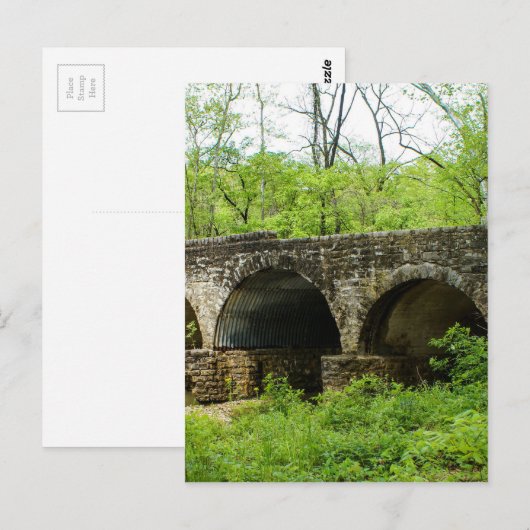 Oude brug in de rivier Cuivre Briefkaart (Voorkant / Achterkant)