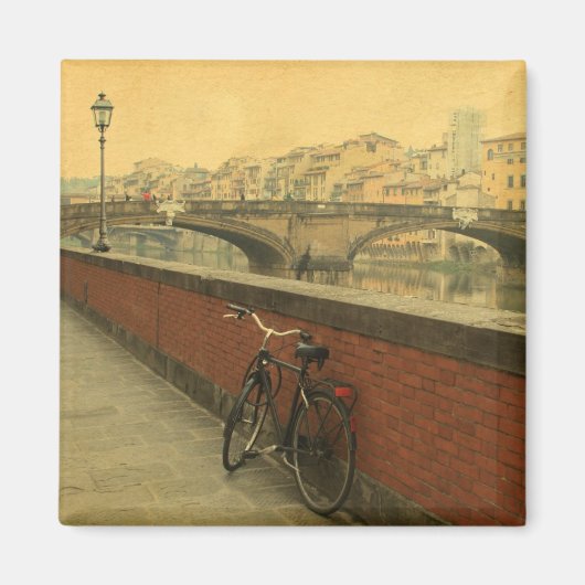 Oude brug in Florence, Italië.  foto Magneet (Voorkant)
