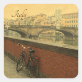 Oude brug in Florence, Italië.  fotobehuizing Vierkante Sticker (Voorkant)