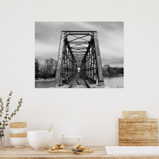 Oude brug over de Big Blue River Poster (Keuken)