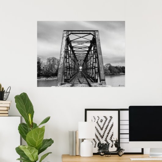 Oude brug over de Big Blue River Poster (Thuiskantoor)