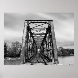 Oude brug over de Big Blue River Poster