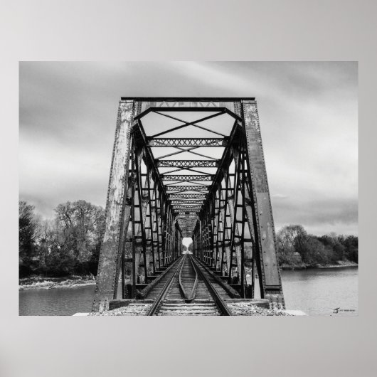 Oude brug over de Big Blue River Poster (Voorkant)