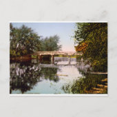 Oude brug over de rivierbedding, Massachusetts. US Briefkaart (Voorkant)