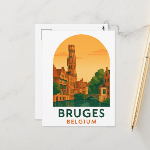 Oude Bruges België Reis Kunst – Retro Europa Briefkaart