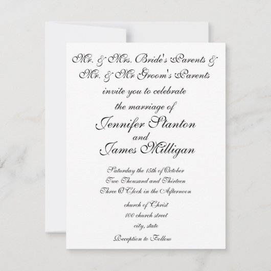 Oude bruiloft kaart (Achterkant)