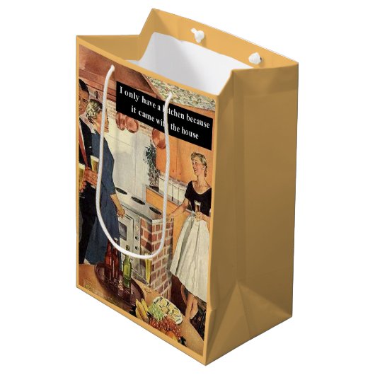 Oude Bruiloft Keuken Cocktails Grappig Medium Cadeauzakje (Voorkant Gekanteld)