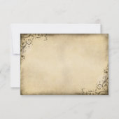 Oude bruiloft RSVP kaart met roze pioenenroos bloe (Achterkant)