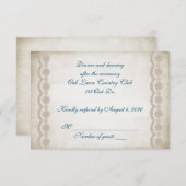 Oude bruiloft RSVP kaartje (Voorkant / Achterkant)