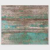 Oude bruinblauwe houten achtergrond met pellingpij cadeaupapier (Vlak)