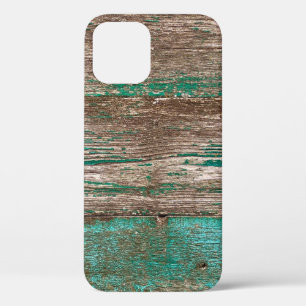 Oude bruinblauwe houten achtergrond met pellingpij Case-Mate iPhone case