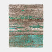 Oude bruinblauwe houten achtergrond met pellingpij fleece deken (Voorkant)