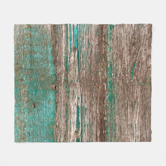 Oude bruinblauwe houten achtergrond met pellingpij fleece deken (Voorkant (Horizontaal))