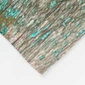 Oude bruinblauwe houten achtergrond met pellingpij fleece deken (Hoek)