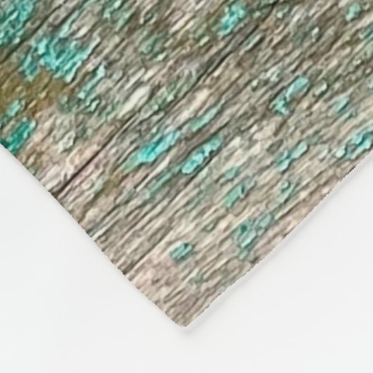 Oude bruinblauwe houten achtergrond met pellingpij fleece deken (Hoek)