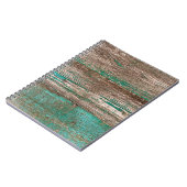 Oude bruinblauwe houten achtergrond met pellingpij notitieboek (Linkerzijde)