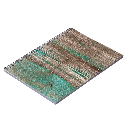 Oude bruinblauwe houten achtergrond met pellingpij notitieboek (Linkerzijde)